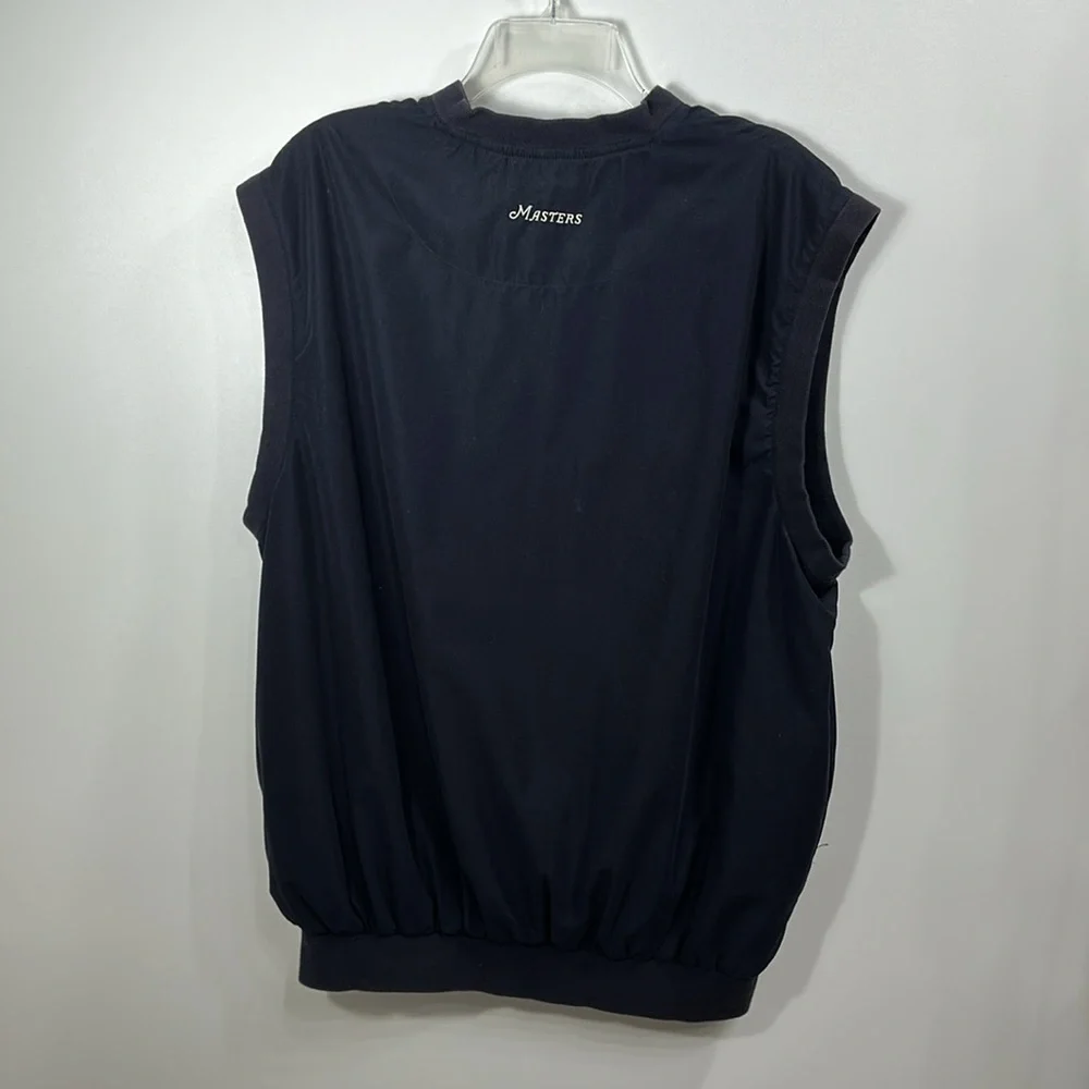 Masters Collection Men’s Navy Blue Windbreaker V-Neck Vest Golf Size Large.